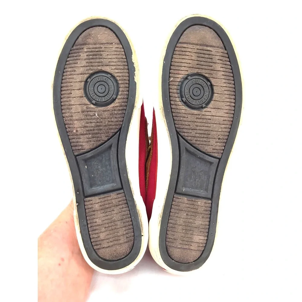 POLO RALPH LAUREN Rylander Boat Shoes Mens 8 D Red/Brown Suede Casual